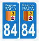 Auto - Sticker immatriculation 84 – Vaucluse