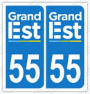 Auto - Sticker immatriculation 55 - Grand-Est