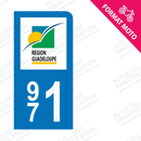 Moto - Sticker immatriculation 971 - Guadeloupe new