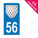 Moto - Sticker immatriculation 56 - Blason Bretagne new