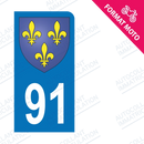 Moto - Sticker immatriculation 91 - Blason Ile de France new