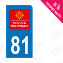 Moto - Sticker immatriculation 81 - Tarn new