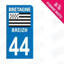 Moto - Sticker immatriculation 44 - Bretagne new