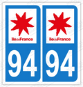 Auto - Sticker immatriculation 94 - Val de Marne