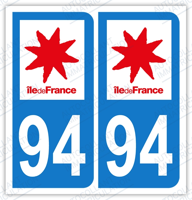 Auto - Sticker immatriculation 94 - Val de Marne