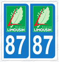 Auto - Sticker immatriculation 87 - Haute Vienne