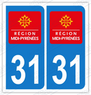 Auto - Sticker immatriculation 31 - Haute garonne