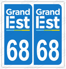 Auto - Sticker immatriculation 68 - Grand-Est