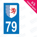 Moto - Sticker immatriculation 79 - Blason Nouvelle Aquitaine new
