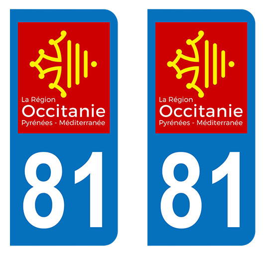 Auto - Autocollant immatriculation 81 – Occitanie