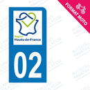 Moto - Sticker immatriculation 02 - Nouvelle région Hauts-de-France new