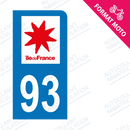 Moto - Sticker immatriculation 93 - Seine Saint Denis new