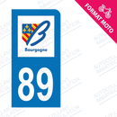 Moto - Sticker immatriculation 89 - Yonne new