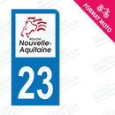 Moto - Sticker immatriculation 23 - Nouvelle Aquitaine new