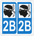 Auto - Sticker immatriculation 2B – Corse