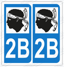 Auto - Sticker immatriculation 2B – Corse