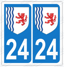 Auto - Sticker immatriculation 24 – Nouvelle Aquitaine