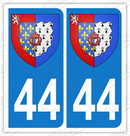 Auto - Sticker immatriculation 44 - Blason Pays de la loire