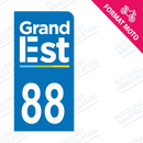 Moto - Sticker immatriculation 88 - Grand-Est new