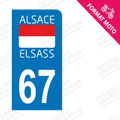 Moto - Sticker immatriculation 67 - Rot un Wiss new