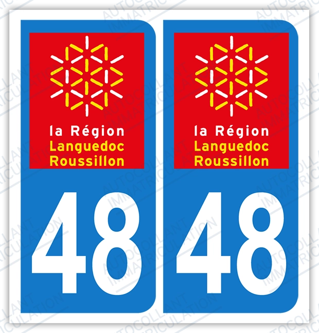 Auto - Sticker immatriculation 48 - Lozère