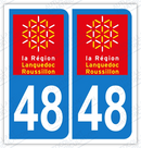 Auto - Sticker immatriculation 48 - Lozère