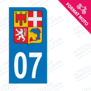 Moto - Sticker immatriculation 07 - Blason Auvergne Rhône Alpes new