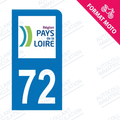 Moto - Sticker immatriculation 72 - Sarthe new