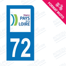 Moto - Sticker immatriculation 72 - Sarthe new