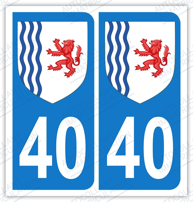 Auto - Sticker immatriculation 40 – Nouvelle Aquitaine