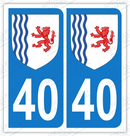 Auto - Sticker immatriculation 40 – Nouvelle Aquitaine