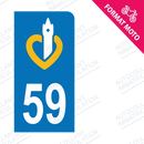 Moto - Sticker immatriculation 59 - Nord new