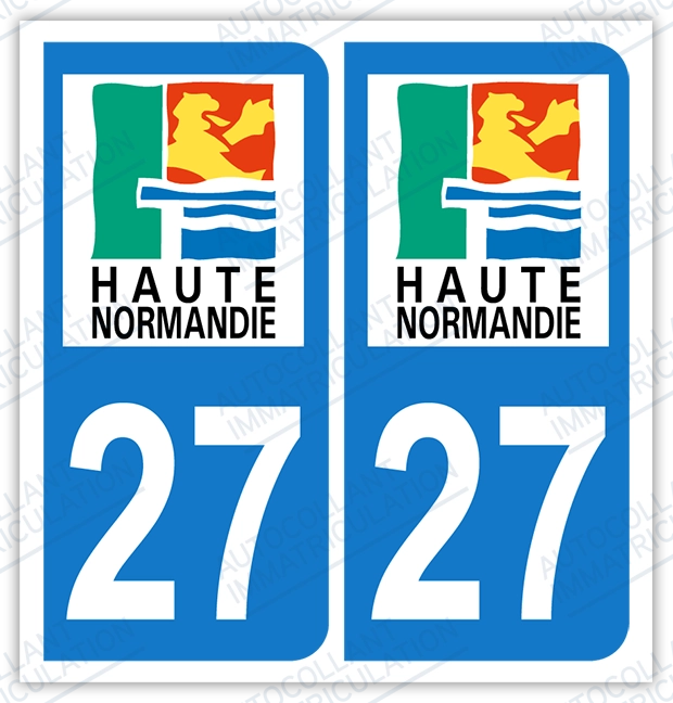 Auto - Sticker immatriculation 27 - Eure