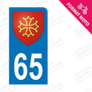 Moto - Sticker immatriculation 65 - Blason occitan new