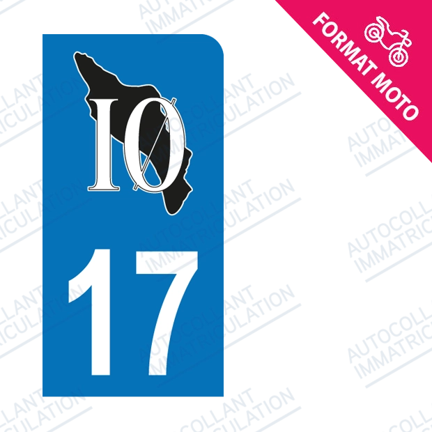 Moto - Sticker immatriculation 17 - Ile d'Oléron new