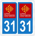 Auto - Sticker immatriculation 31 – Occitanie