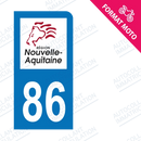 Moto - Sticker immatriculation 86 - Nouvelle Aquitaine new