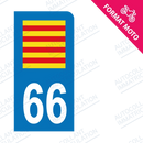 Moto - Sticker immatriculation 66 - Drapeau catalan new
