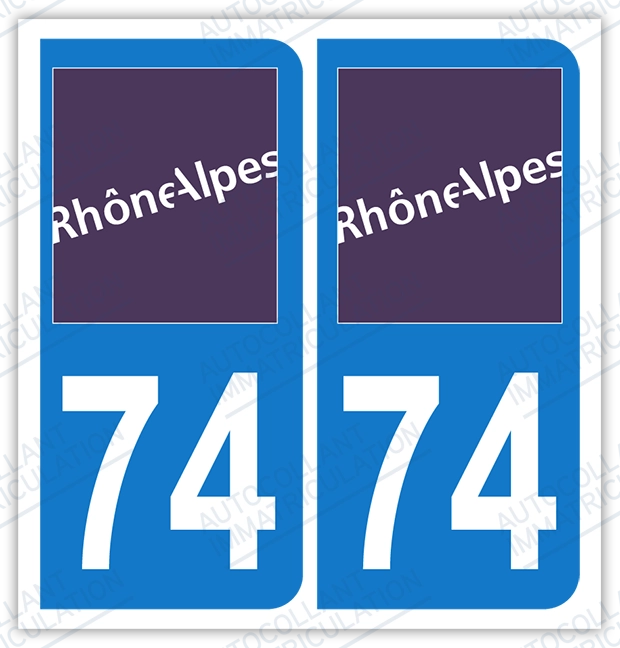 Auto - Sticker immatriculation 74 - Haute Savoie