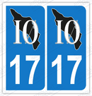 Auto - Sticker immatriculation 17 – Nouvelle Aquitaine