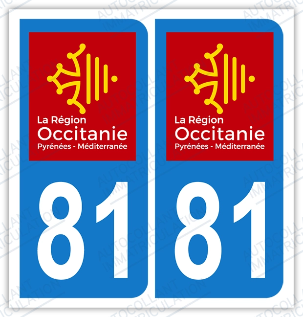 Auto - Sticker immatriculation 81 - Occitanie