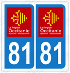Auto - Sticker immatriculation 81 - Occitanie