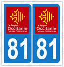 Auto - Sticker immatriculation 81 - Occitanie
