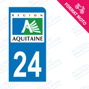 Moto - Sticker immatriculation 24 - Dordogne new