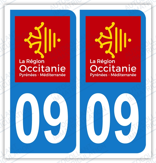 Auto - Sticker immatriculation 09 – Occitanie
