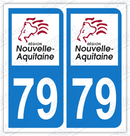 Auto - Sticker immatriculation 79 - Nouvelle Aquitaine