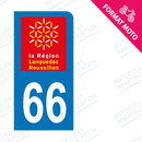 Moto - Sticker immatriculation 66 - Pyrénées Orientales new