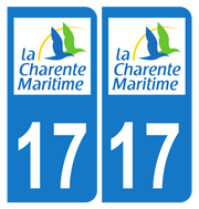 Sticker immatriculation 17 - Logo Charente maritime