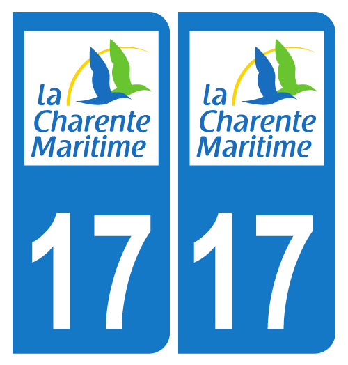 Sticker immatriculation 17 - Logo Charente maritime