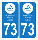 Auto - Autocollant immatriculation 73 – Auvergne-Rhône-Alpes